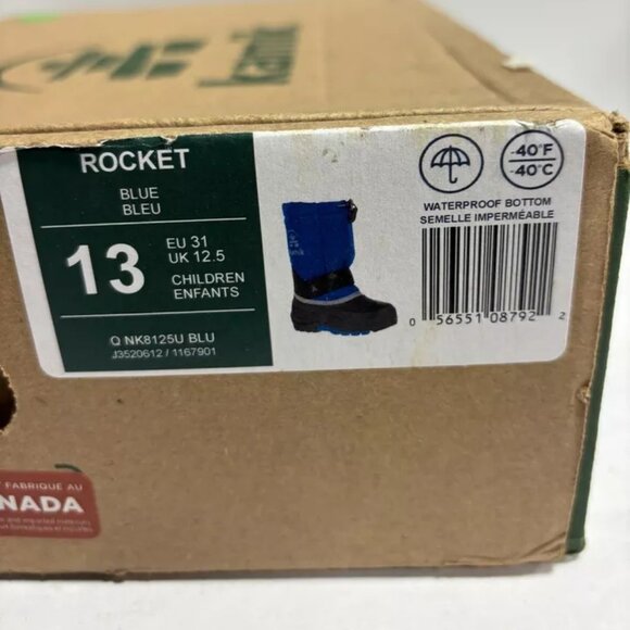 Kamik Kids’ Rocket, Blue Winter Boots, Girls’ Size 13 M - Picture 6 of 6